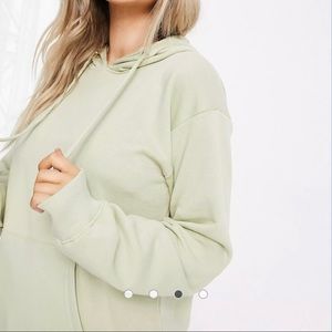 Sage green Biker Shorts and Hoodie set